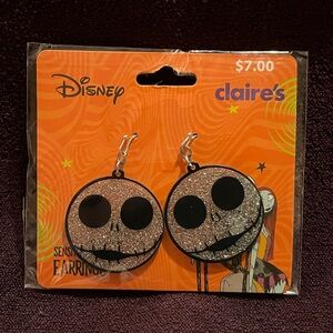 Earrings - Jack Skellington Earrings - Silver & Black - New With Tags